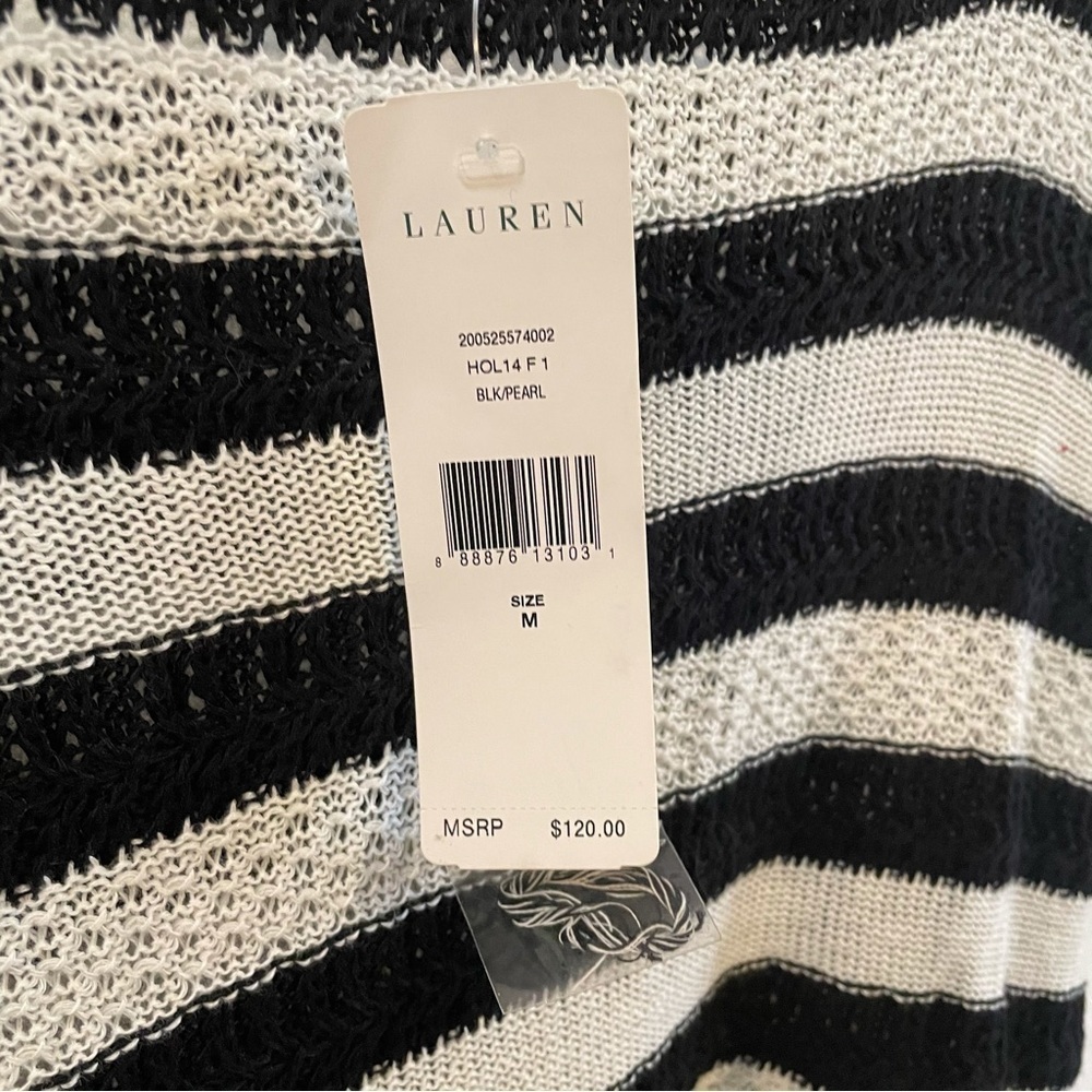 NWT Lauren Ralph Lauren Linen Blend Sweater – Size M – Nautical Coastal Style - Picture 7 of 10